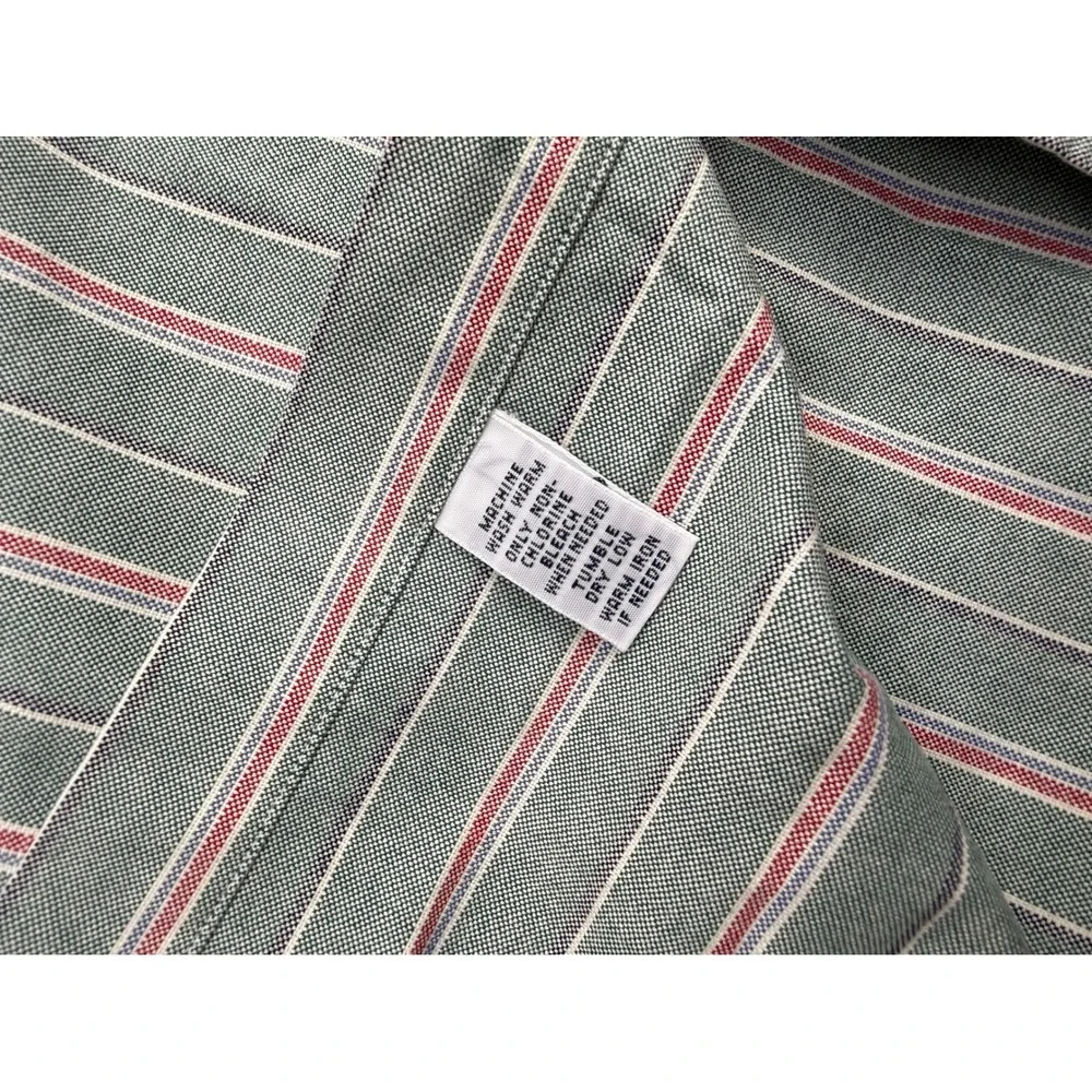 Ralph Lauren Classic Fit Mens XXL Green Striped Oxford Button Down Shirt Cotton
